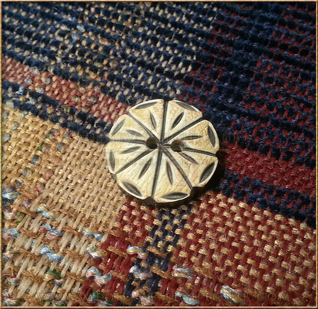 Octofoil hand made horn button